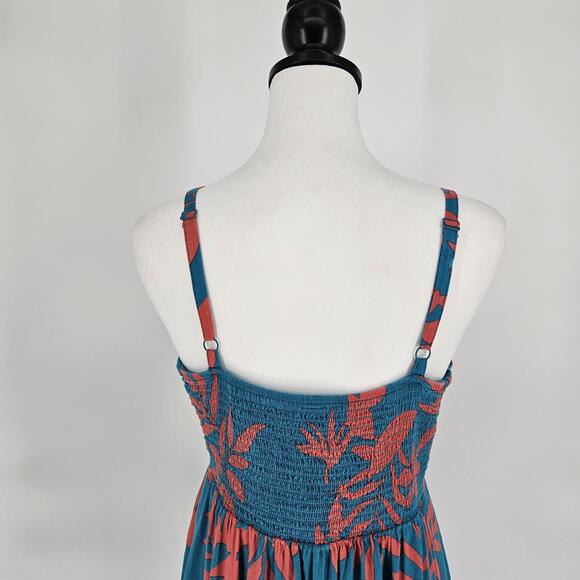 Old Navy Tropical Smocked Tiered Midi Sundress Beach Vacation Womens Size Medium - Picture 6 of 11